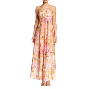 JESSICA SIMPSON: peach floral gown